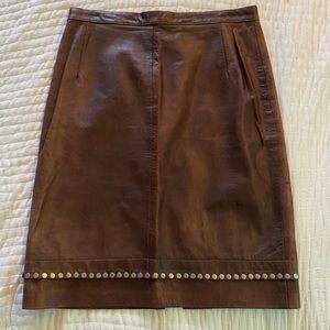 Genuine Argentine Leather Pencil Skirt